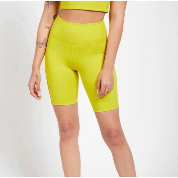 Girlfriend Collective Lime Bike Shorts - Picture 1 of 8